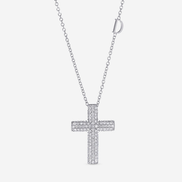 Damiani 18K White Gold, Diamond 0.75ct. tw. Cross Pendant Necklace - THE SOLIST