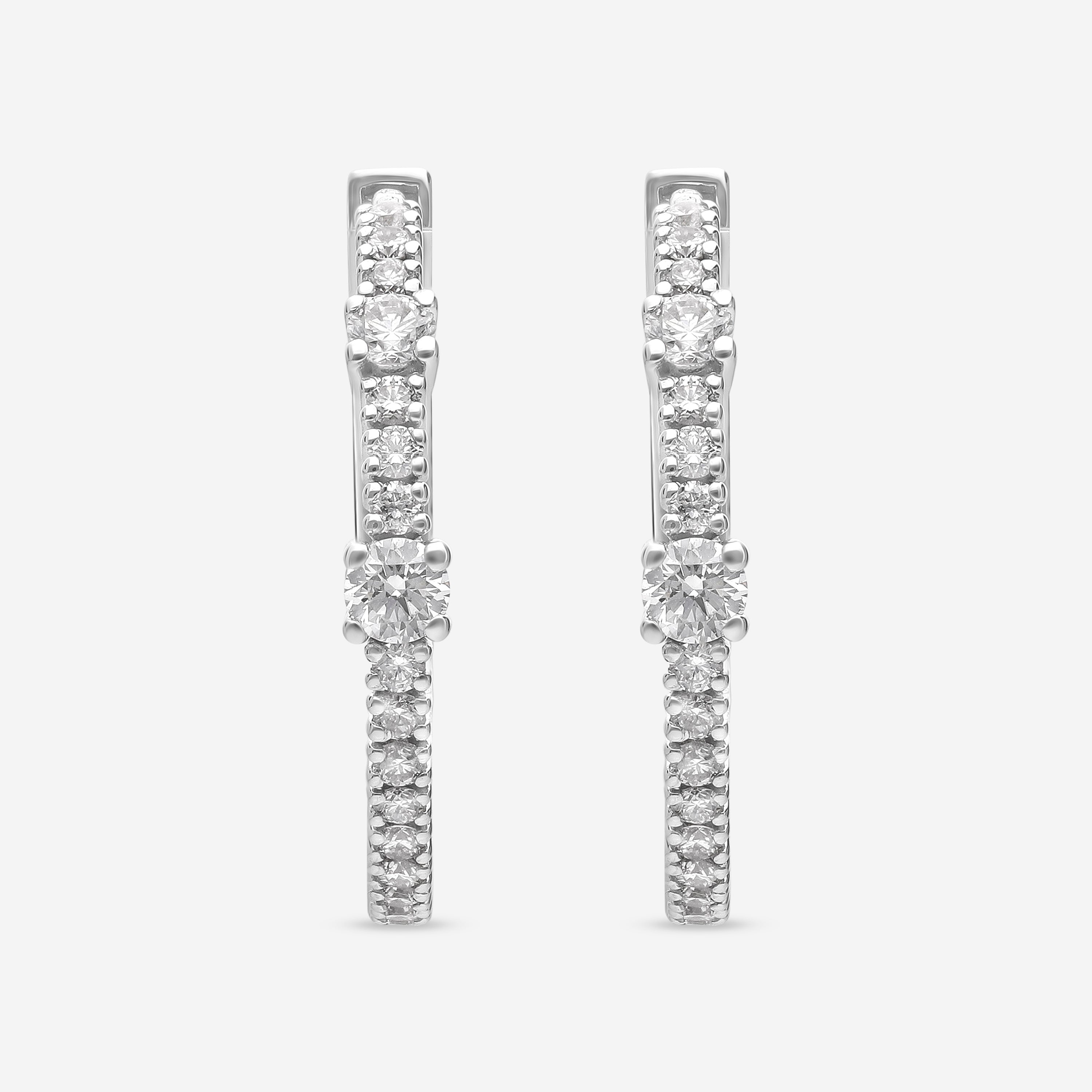 Damiani 18K White Gold, Diamond Huggie Earrings 20091228 - THE SOLIST