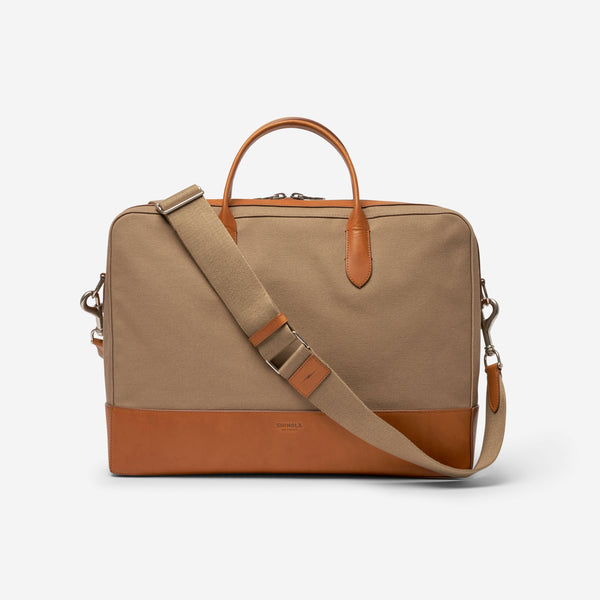 Shinola Canfield Taupe Canvas Weekday Brief 20217394 - THE SOLIST