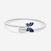Fabergé 18K White Gold Blue Enamel Butterfly and Egg Cross Over Medium Size Bangle Bracelet  1824BT3128 - THE SOLIST