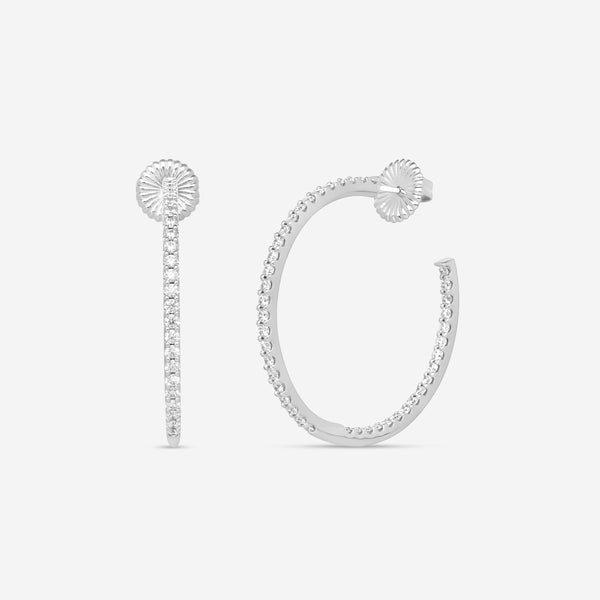 Hearts On Fire Hoopla 18K White Gold Round Earrings HOOPLAR02258W - THE SOLIST