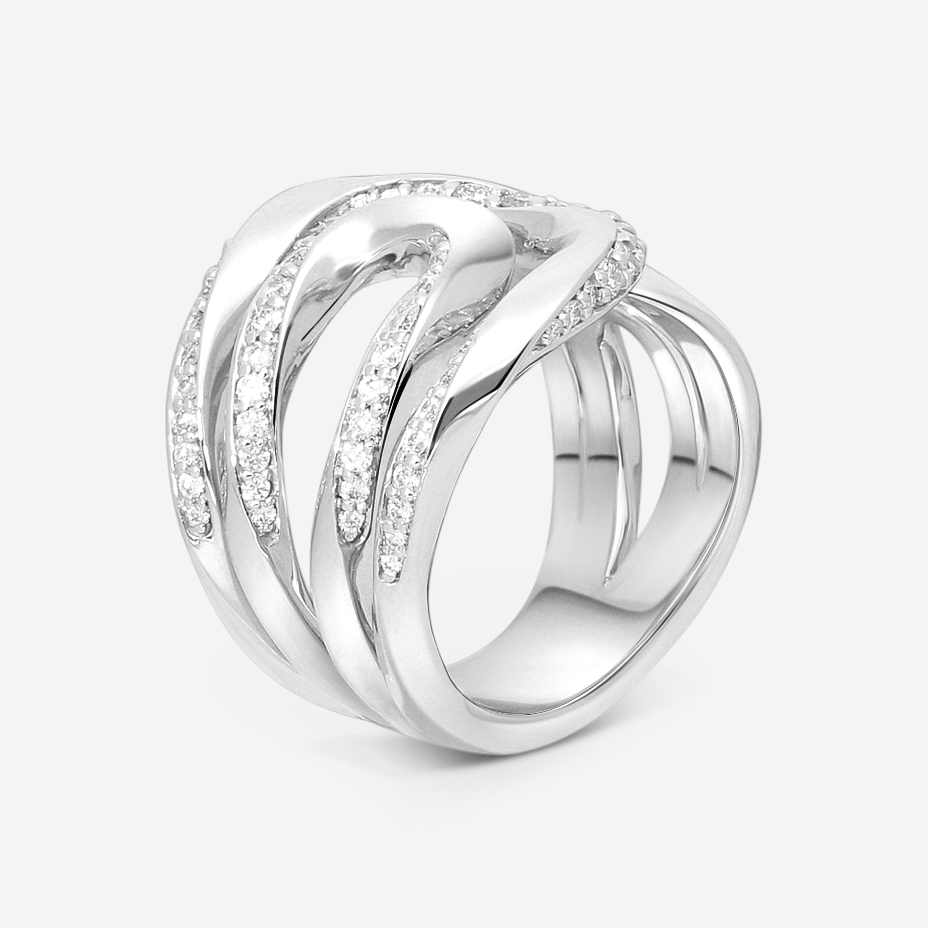 Hearts On Fire Atlantico 18K White Gold Crest Diamond Ring Sz. 5.5 HFRATCR00558W - THE SOLIST