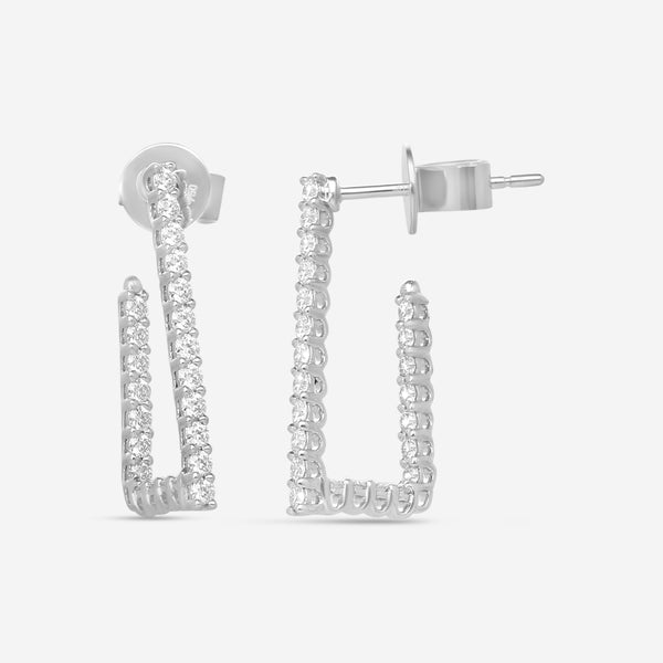 Hearts On Fire Signature 18K White Gold Open Triangle Hoop Earrings HOOPSIGOT00648W - THE SOLIST
