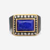 Armenta Romero 18K Yellow Gold & Grey Sterling Silver Champagne Diamond & Lapis Lazuli Statement Ring Sz. 10 20693