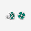 Armenta Romero Grey Sterling Silver & Green Enamel Diamond & White Sapphire Cufflinks 20862
