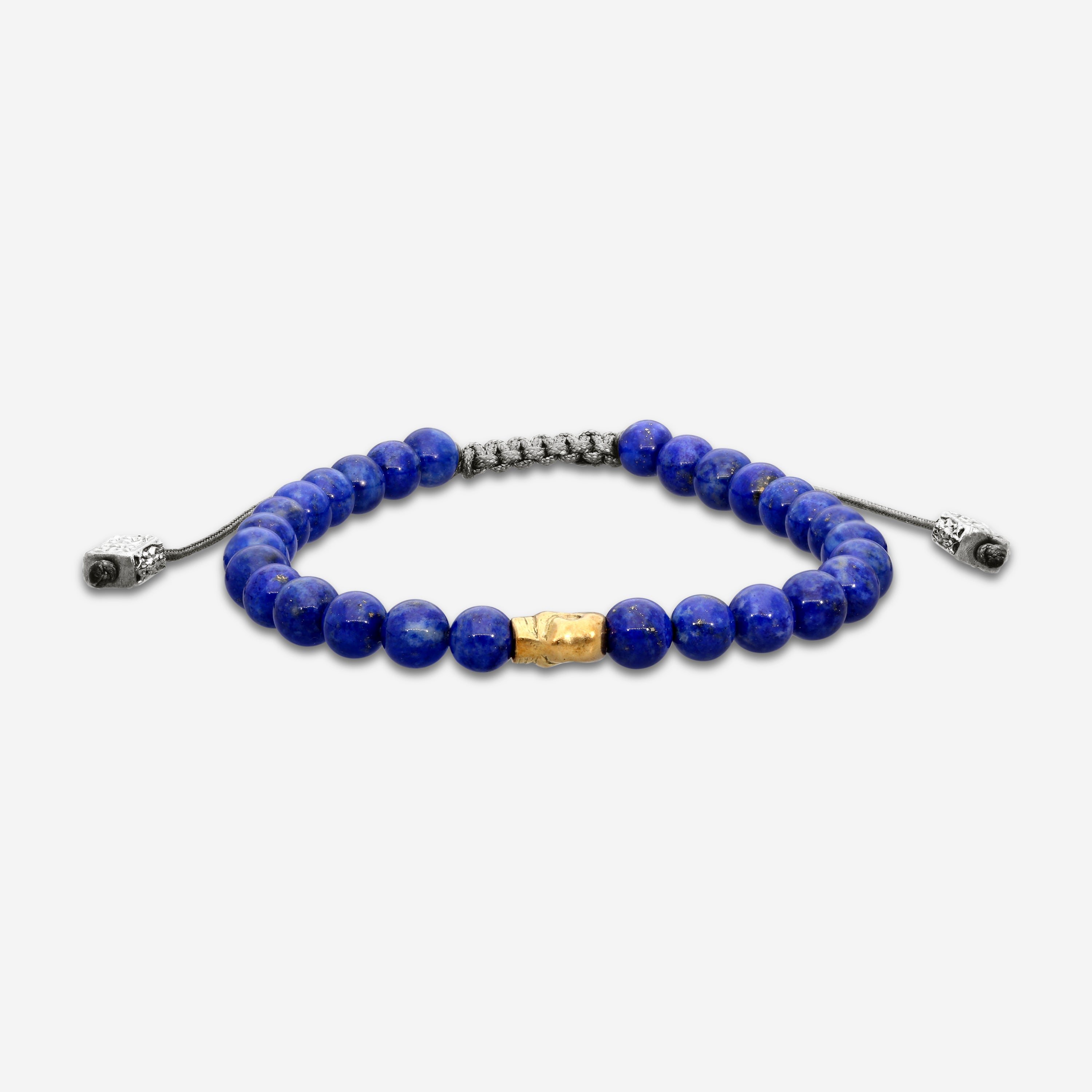 Armenta Romero 18K Yellow Gold Blue Lapis & Champagne Diamond Beaded Bracelet 21298