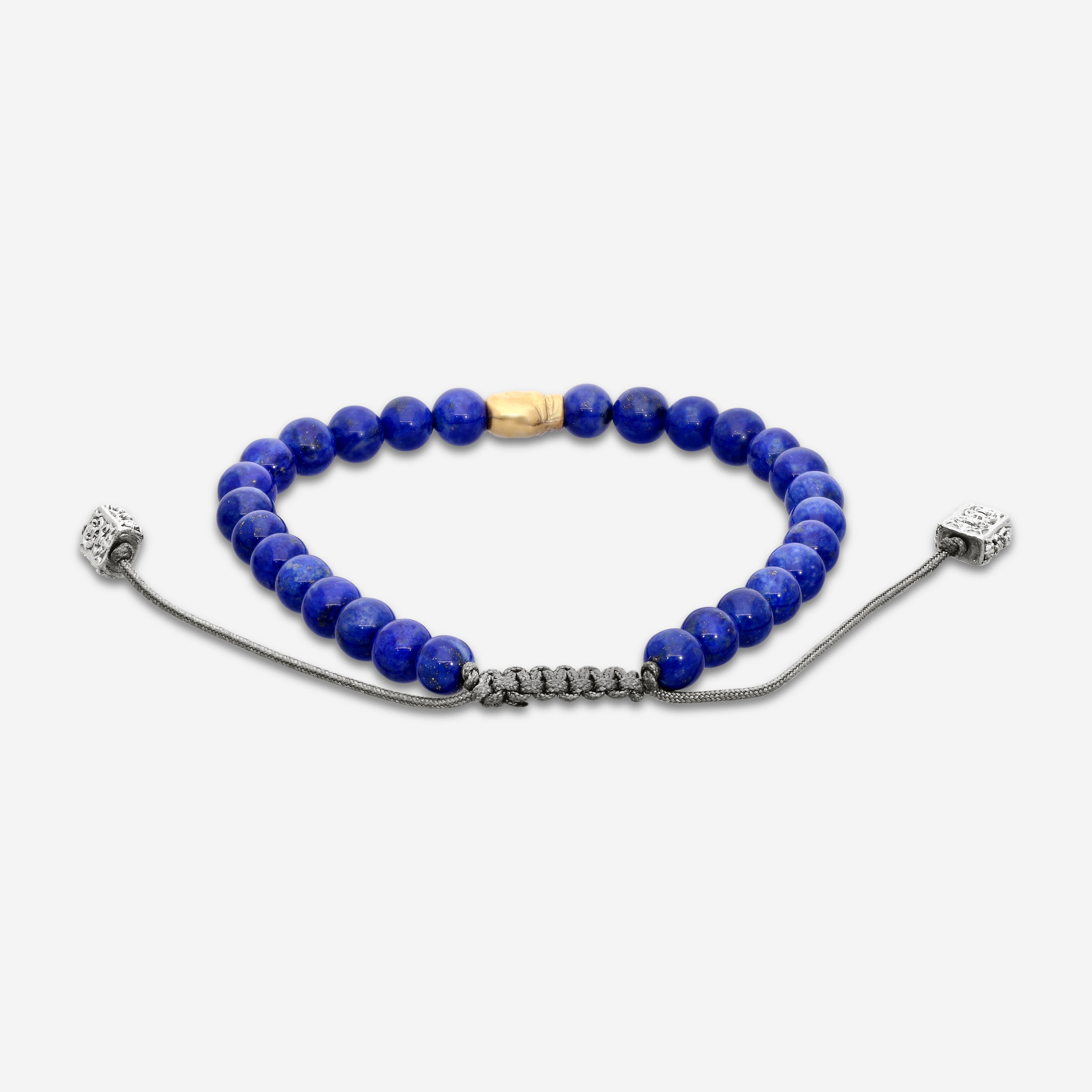 Armenta Romero 18K Yellow Gold Blue Lapis & Champagne Diamond Beaded Bracelet 21298