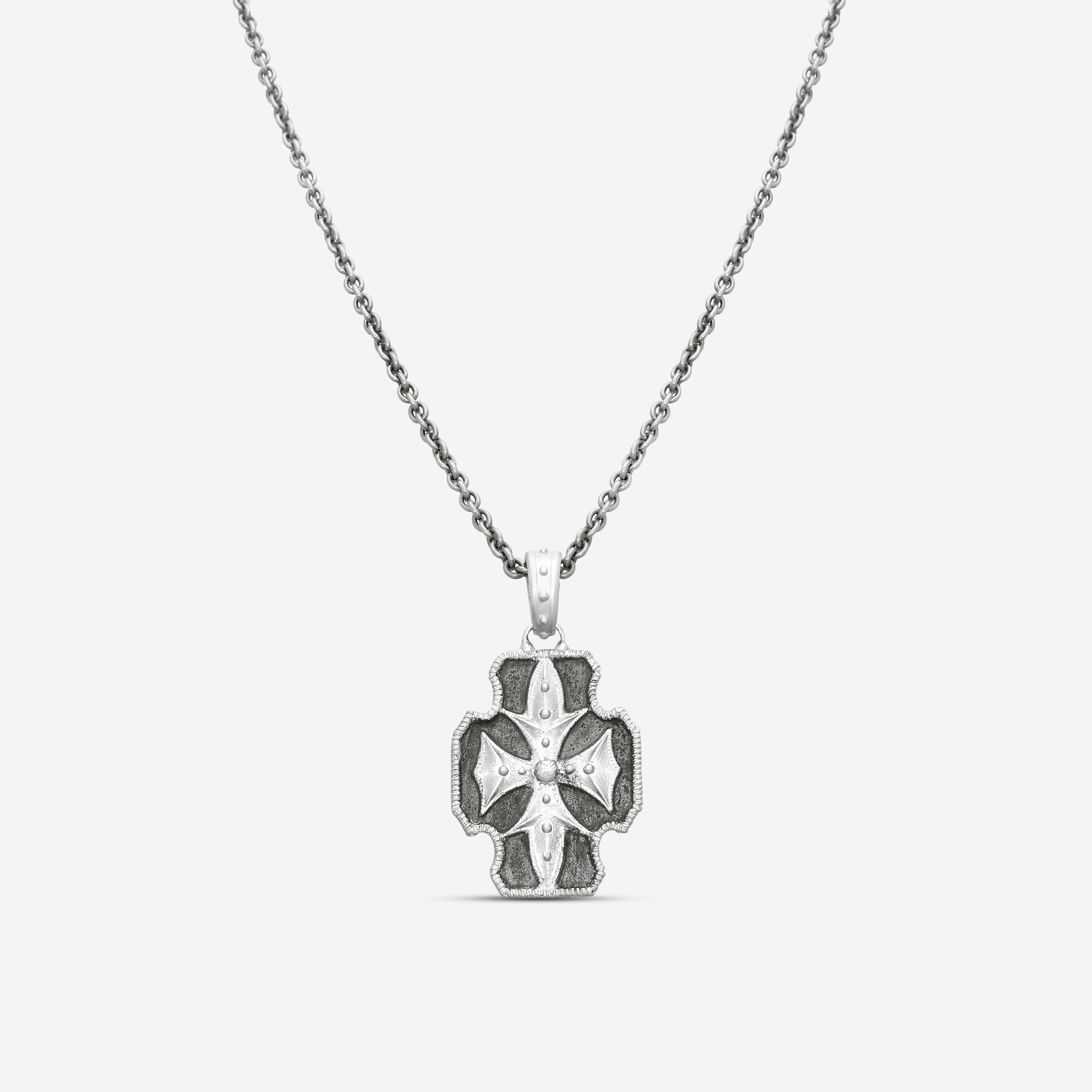 Armenta Romero Grey Sterling Silver Cross Pendant Necklace 21364