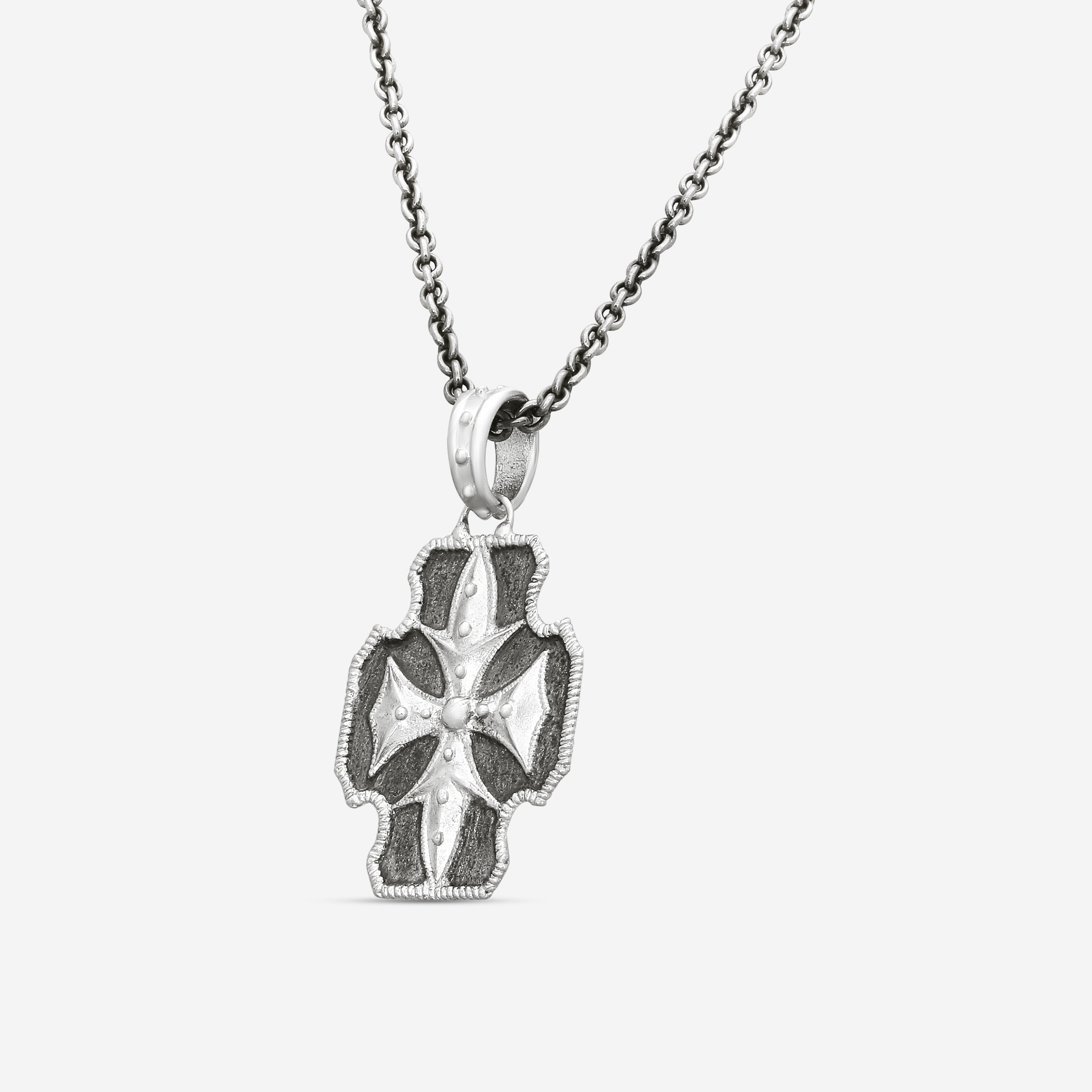 Armenta Romero Grey Sterling Silver Cross Pendant Necklace 21364
