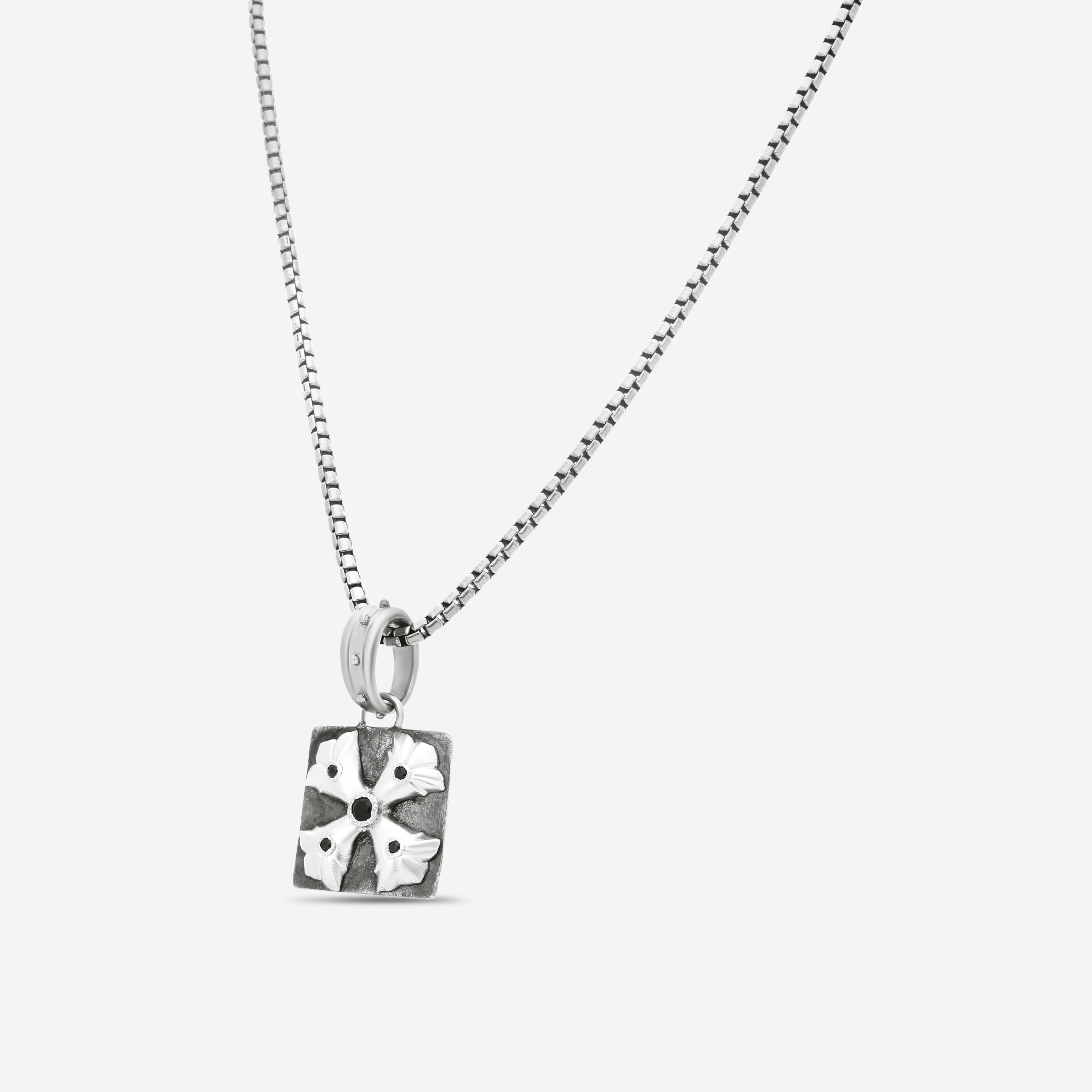 Armenta Blackened Sterling Silver Black Sapphire Pendant Necklace 21386 - THE SOLIST