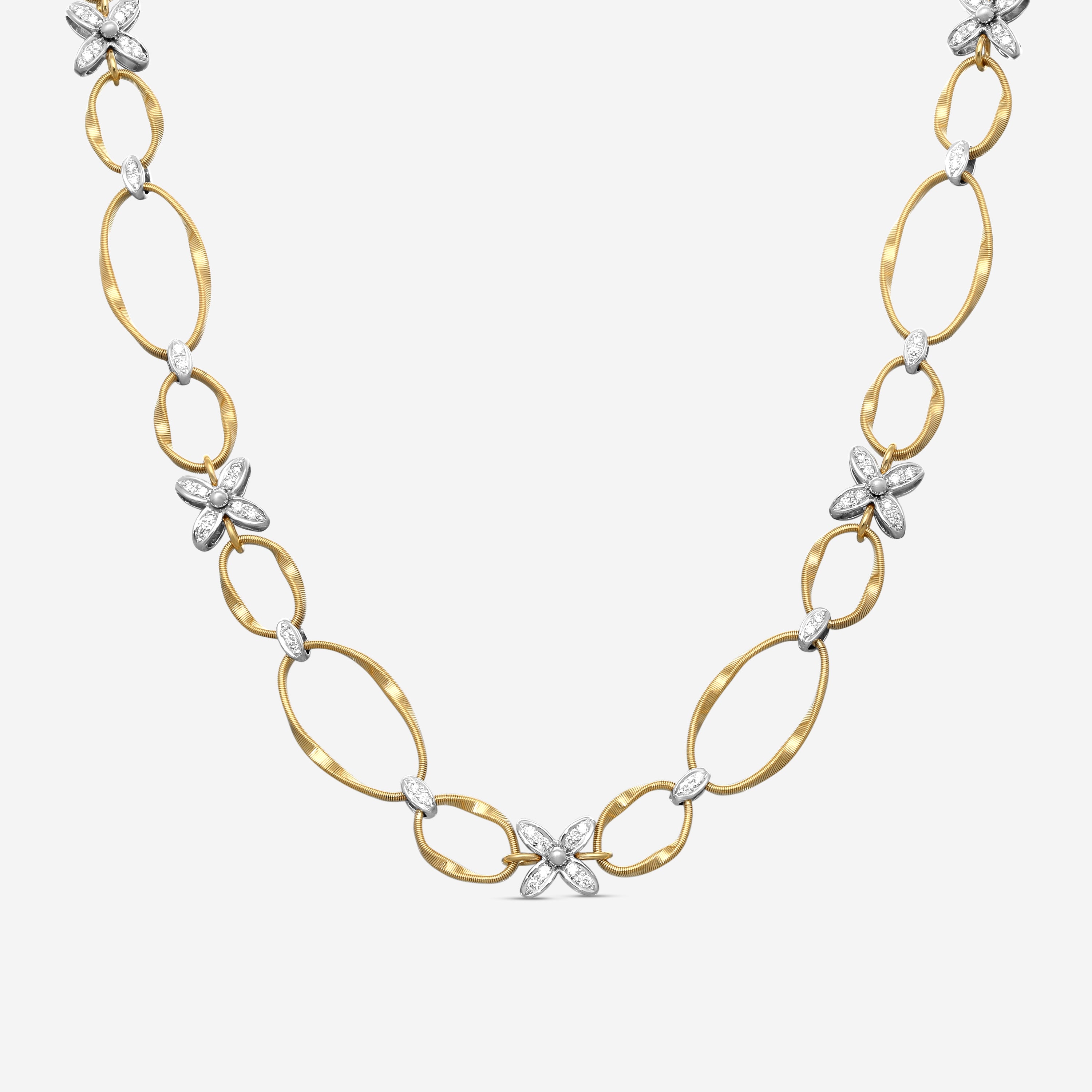 Marco Bicego Marrakech Onde 18K Yellow & White Gold Diamond Necklace CG823_B3_YW_M5