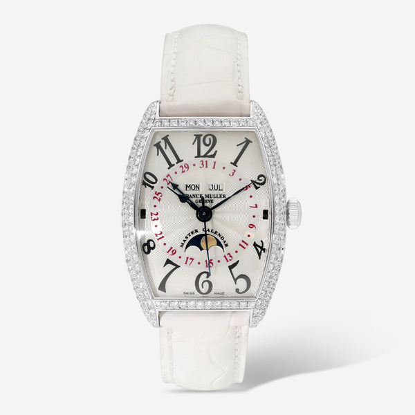 Franck Muller Cintree Curvex Master Calendar Moonphase Stainless Steel Automatic Ladies Watch 2852MCLDACWHI
