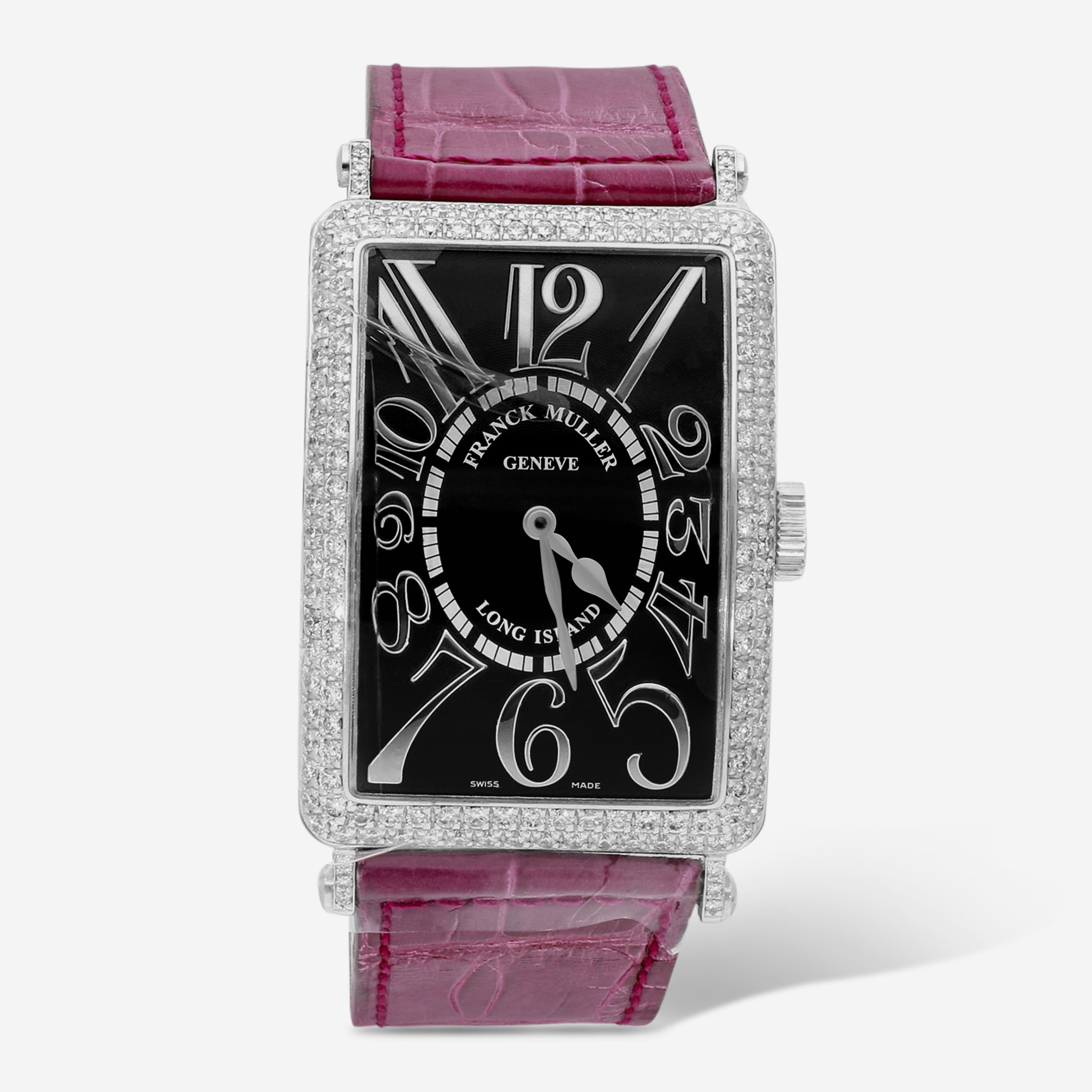 Franck Muller Long Island 18K White Gold Diamond Automatic Unisex Watch 1200SCD