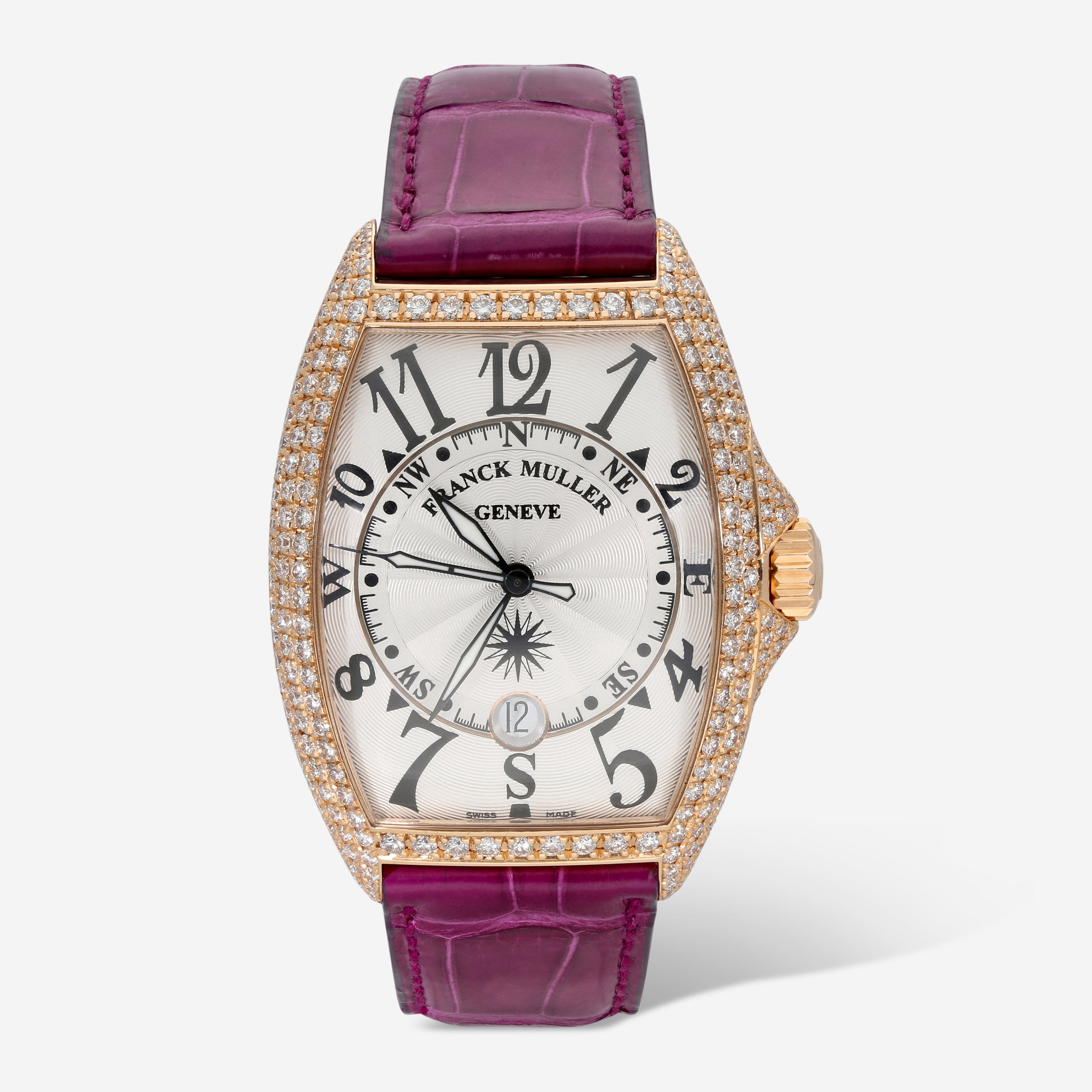 Franck Muller Cintrée Curvex Mariner 18K Rose Gold Diamond Automatic Ladies Watch 7080SCDTD - THE SOLIST