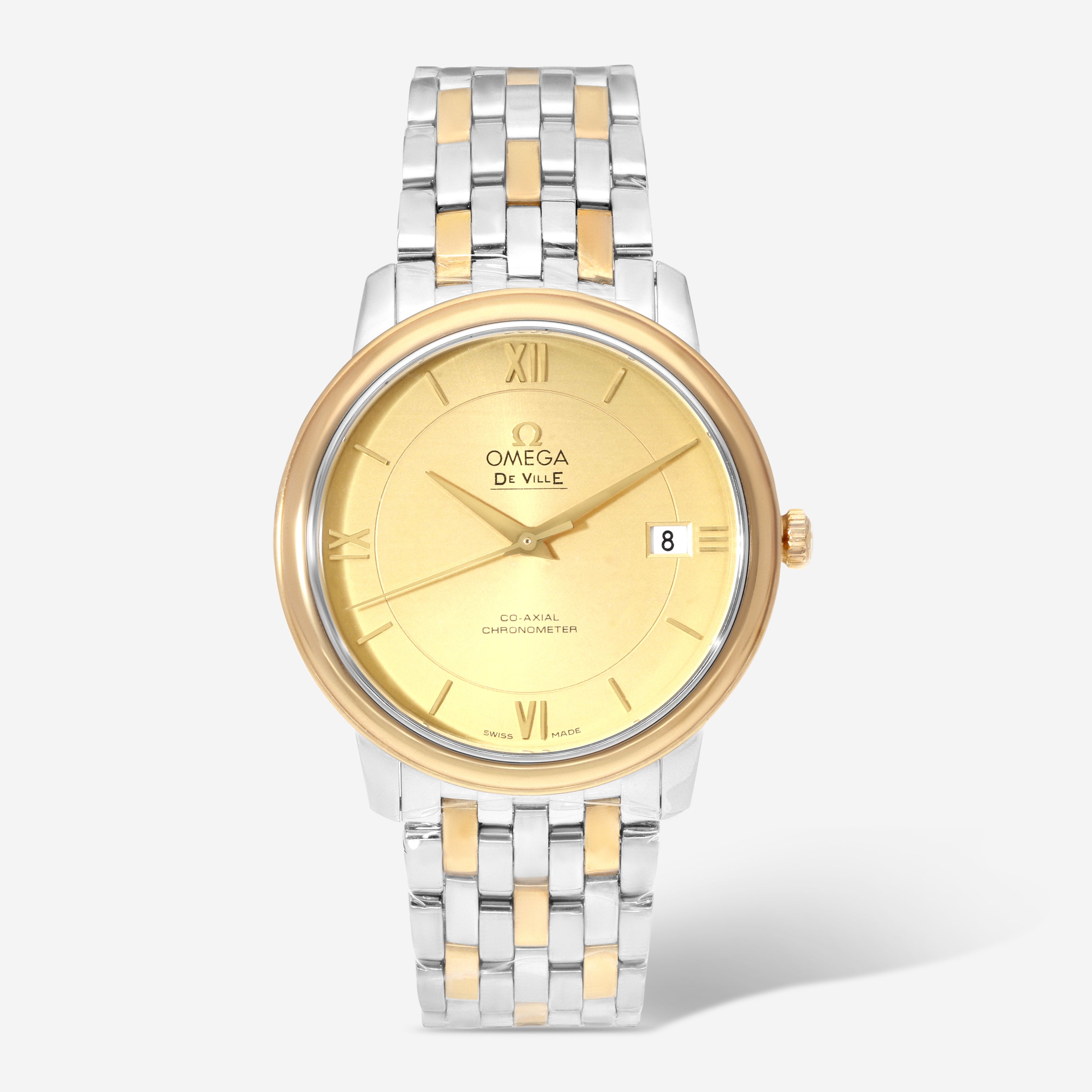 Omega De Ville Prestige Coaxial Stainless Steel & 18K Yellow Gold Automatic Unisex Watch 424.20.37.20.08.001 - THE SOLIST