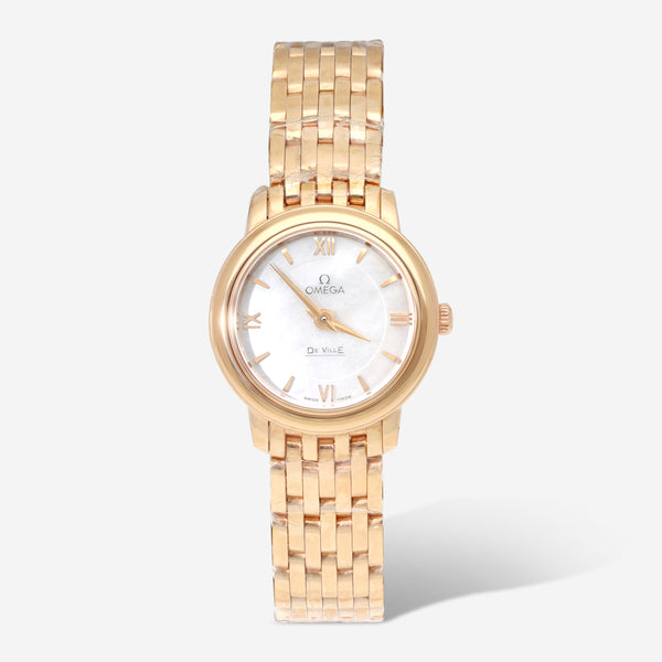 Omega De Ville Prestige 18K Rose Gold Mother Of Pearl Quartz Ladies Watch 424.50.24.60.05.002 - THE SOLIST