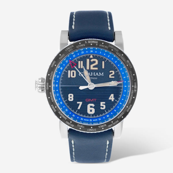 Graham Fortress City GMT Blue Stainless Steel Limited Edition Automatic Men's Watch 2FOBC.U04A