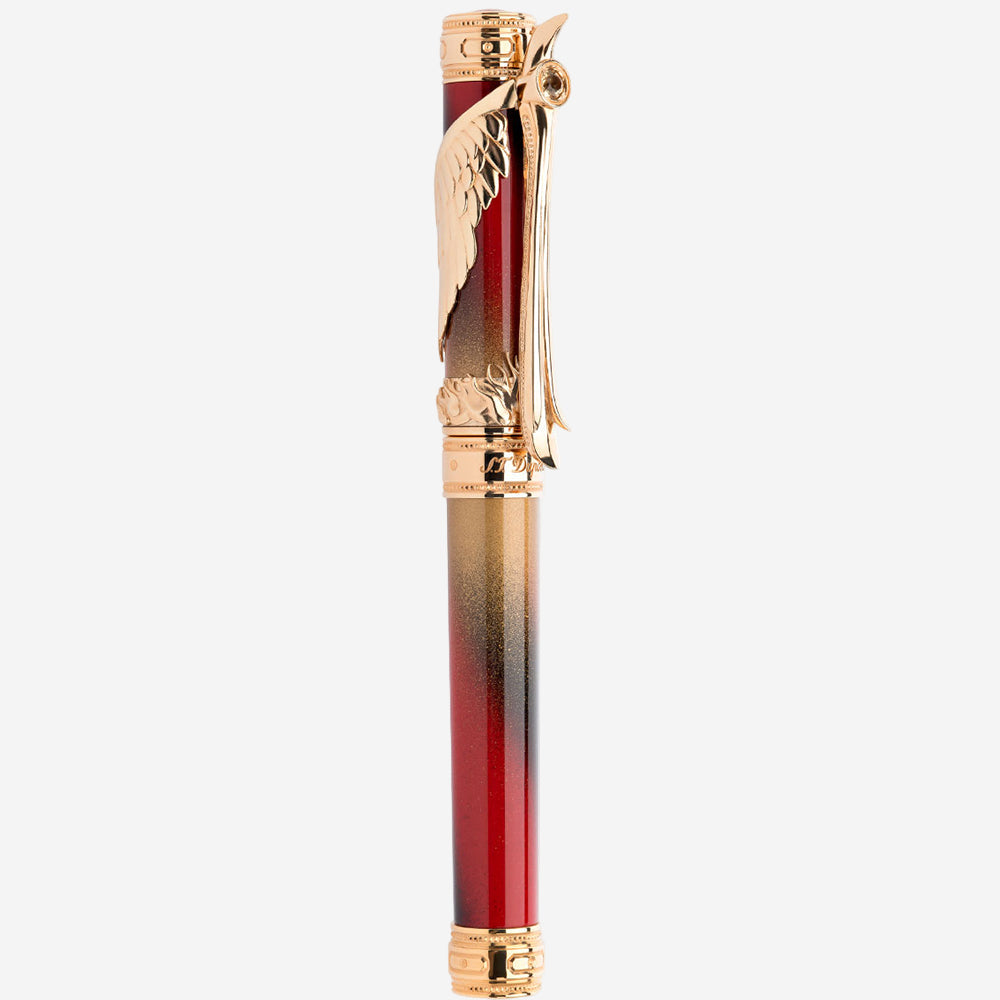 S.T. Dupont Phoenix Renaissance Red Lacquer & Yellow Gold Plated Fountain Pen 241035 - THE SOLIST