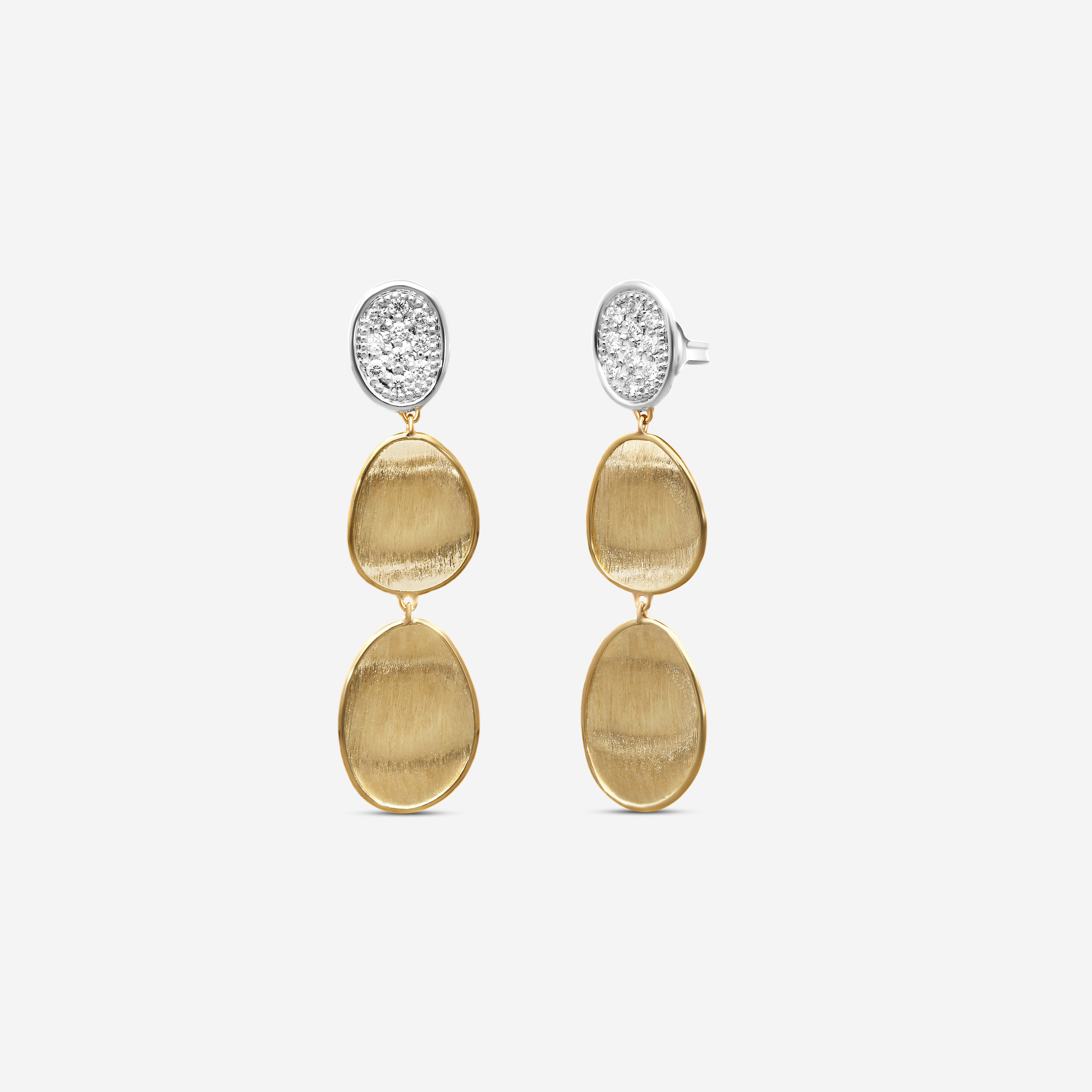 Marco Bicego Lunaria 18K Yellow & White Gold Diamond Drop Earrings OB1465_B_YW_Q6