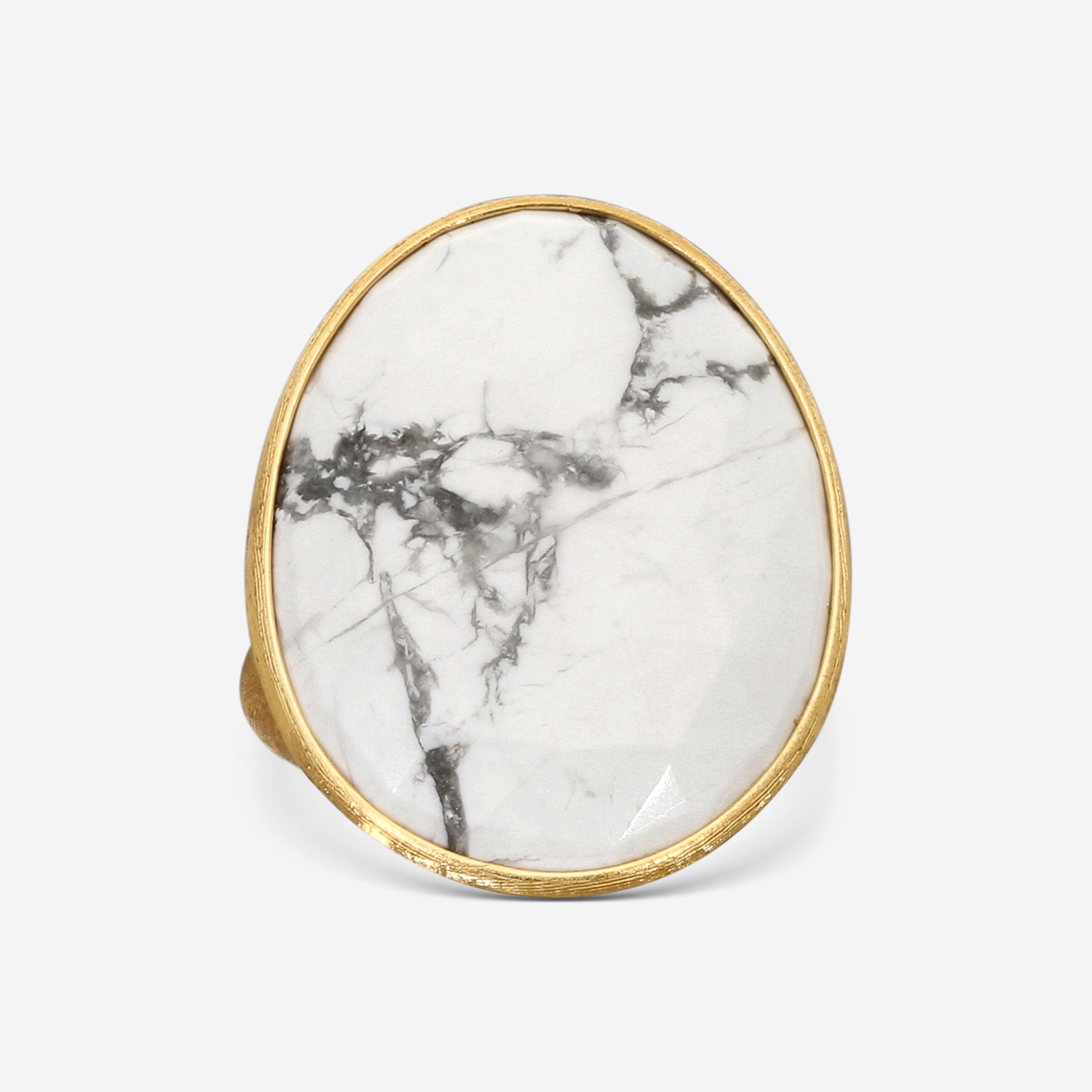 Marco Bicego Lunaria 18K Yellow Gold Howlite Signet Ring Sz. 7 AB564_HO01_Y_02
