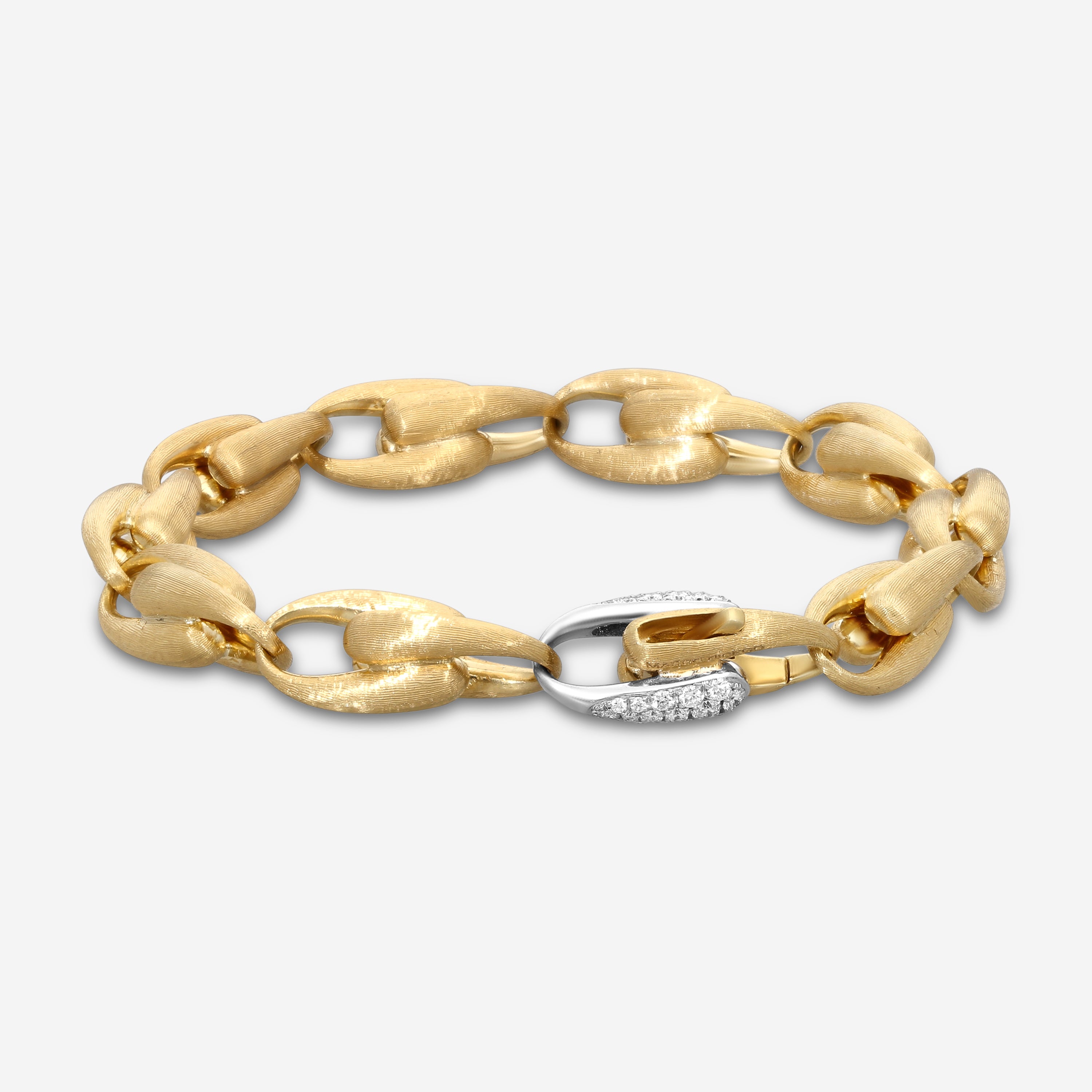 Marco Bicego Lucia 18K Yellow & White Gold Diamond Wide Chain Bracelet BB2374_B_YW_Q6