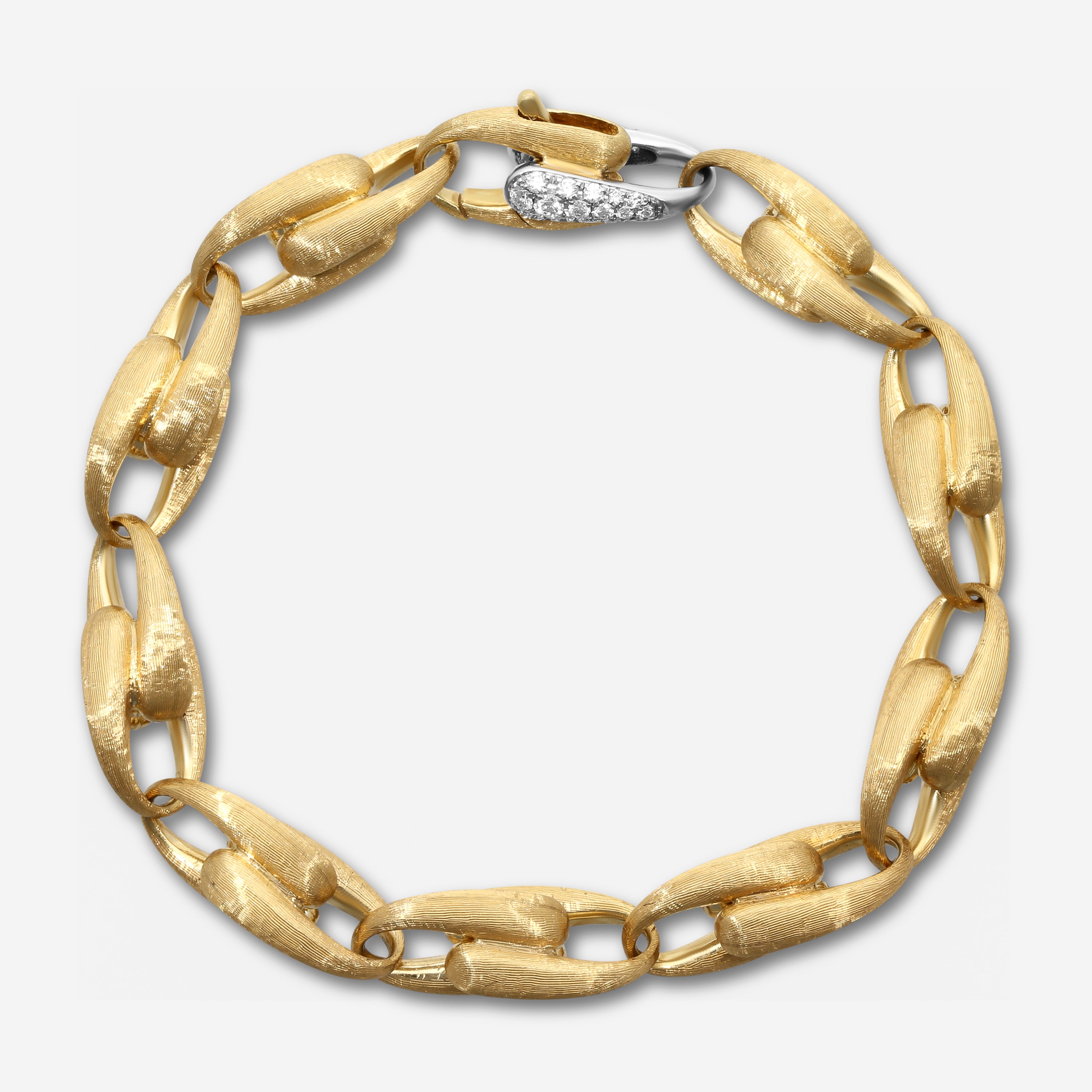Marco Bicego Lucia 18K Yellow & White Gold Diamond Wide Chain Bracelet BB2374_B_YW_Q6