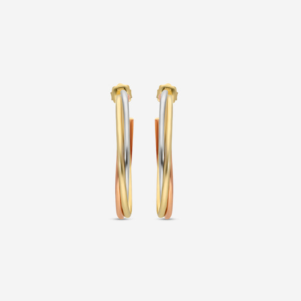 Roberto Coin 18K Yellow, White & Rose Gold Hoop Earrings 262764AZER00 - THE SOLIST