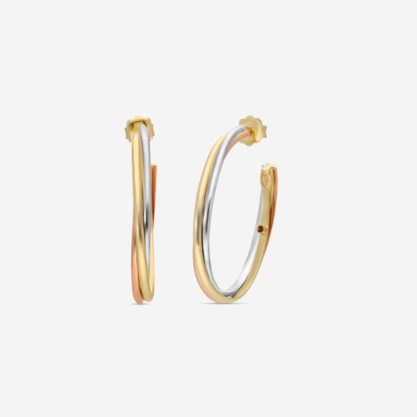 Roberto Coin 18K Yellow, White & Rose Gold Hoop Earrings 262764AZER00 - THE SOLIST