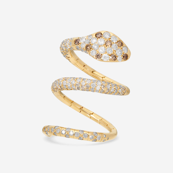 Crivelli Ricciolo Snake 18K Yellow Gold Diamond Ring Sz. 6 276-12439