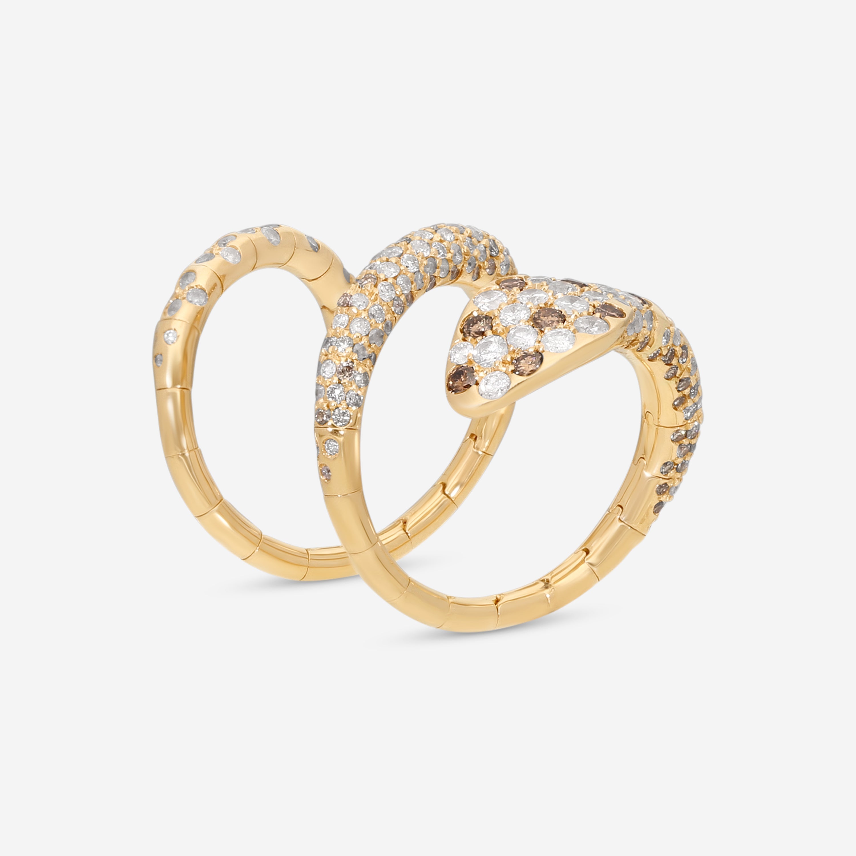 Crivelli Ricciolo Snake 18K Yellow Gold Diamond Ring Sz. 6 276-12439 - THE SOLIST