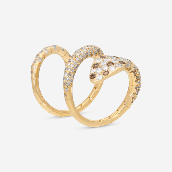 Crivelli Ricciolo Snake 18K Yellow Gold Diamond Ring Sz. 6 276-12439