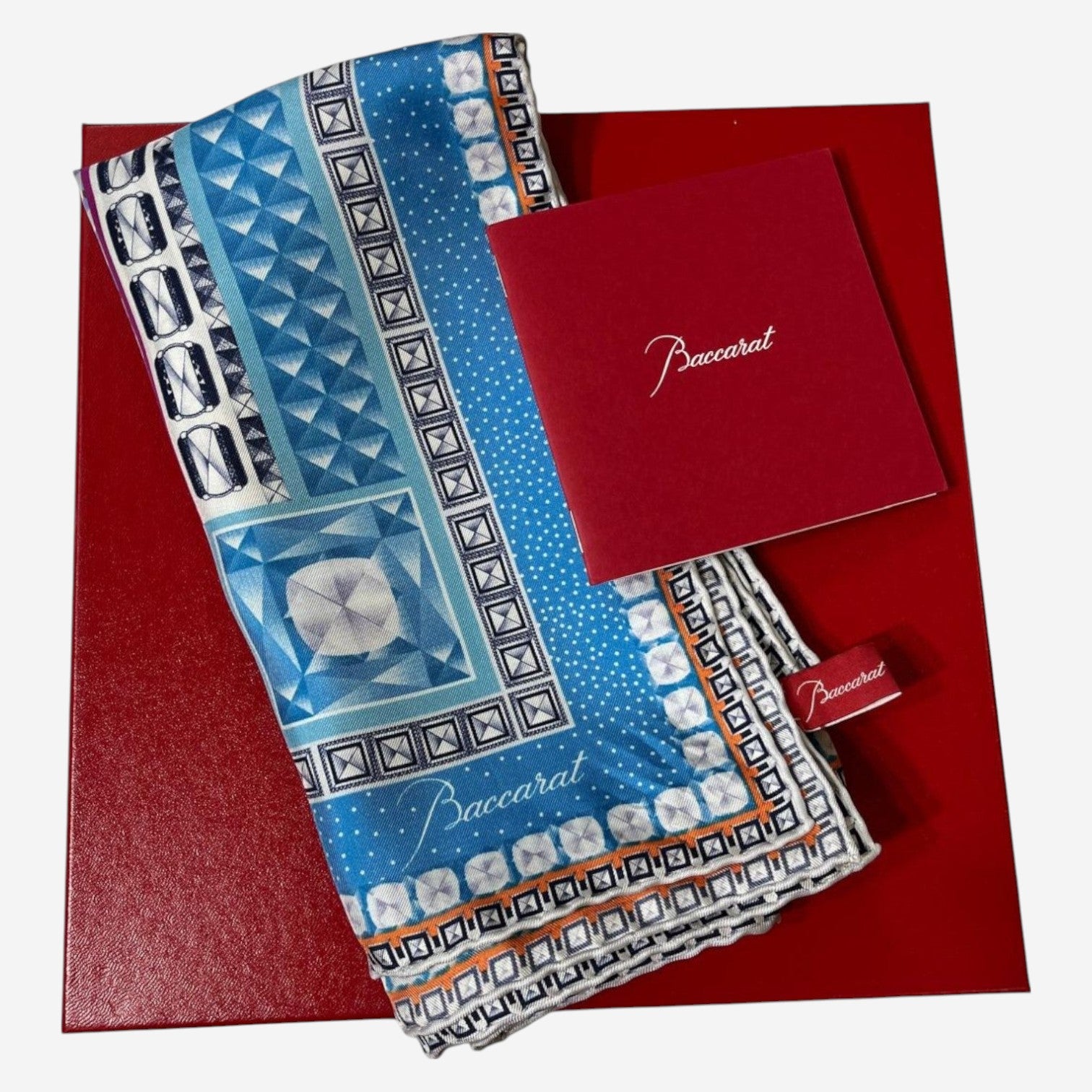 Baccarat Louxor Twill Silk Maxi Tie Light Blue Square Scarf 2809895 - THE SOLIST