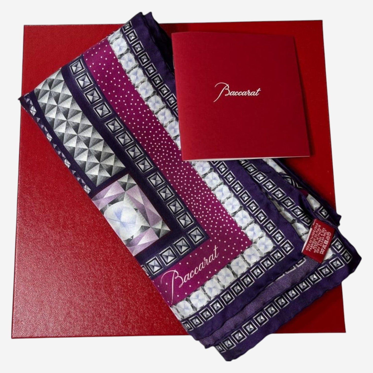 Baccarat Louxor Twill Silk Maxi Tie Purple Square Scarf 2809962 - THE SOLIST