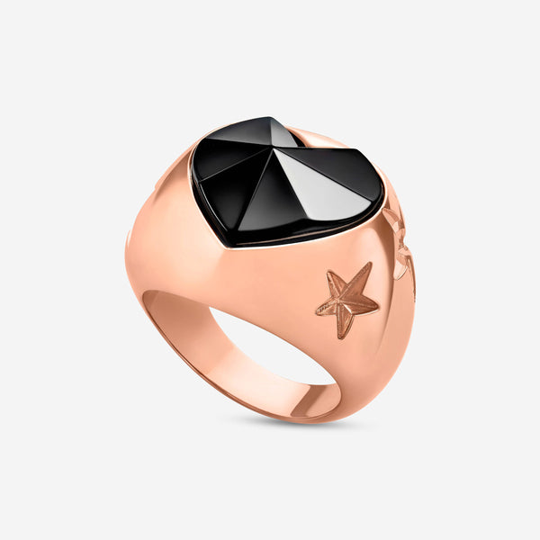Baccarat 18K Gold Plated on Sterling Silver, Black Crystal Heart And Star Statement Ring 2812880 - THE SOLIST