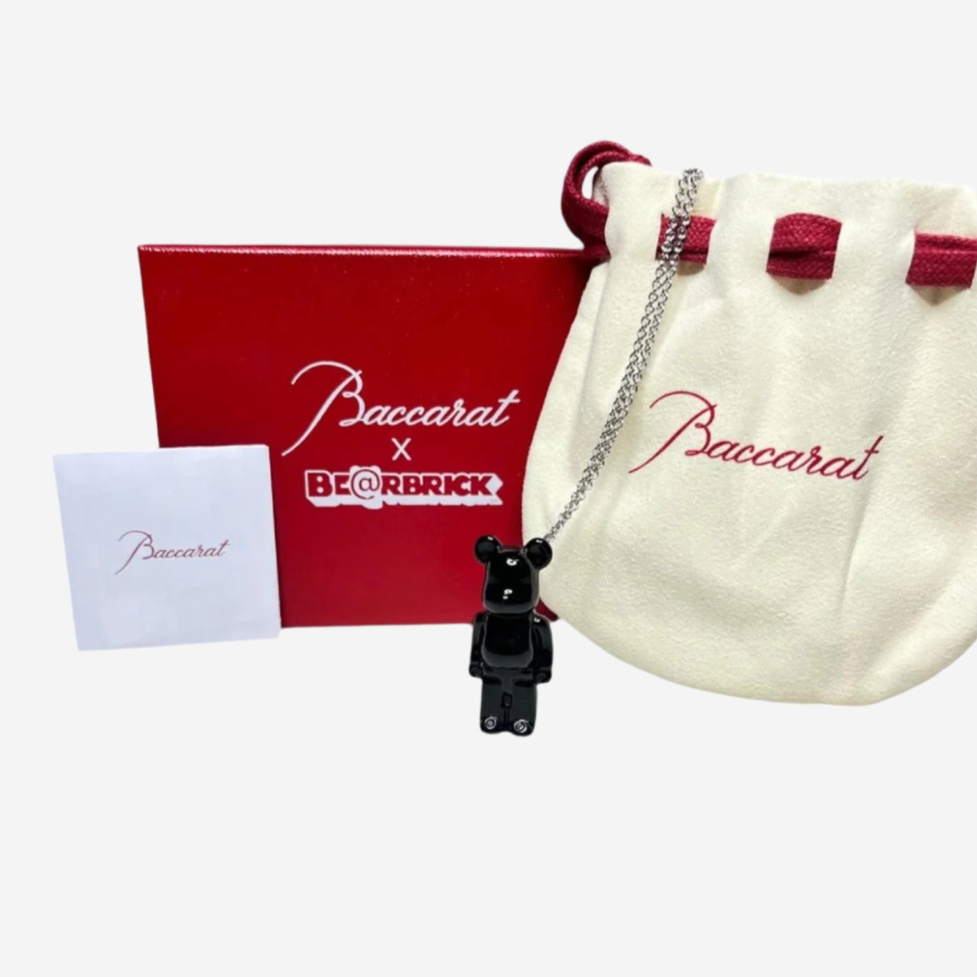 Baccarat Bearbrick Sterling Silver & Black Crystal Pendant Necklace 2814117 - THE SOLIST