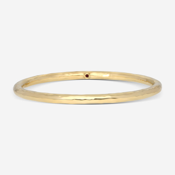 Roberto Coin Martellato 18K Yellow Gold Bangle Bracelet 295414AYBASA - THE SOLIST