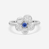 Crivelli Little Daisy 18K White Gold Diamond & Sapphire Ring Sz. 6.75 302-R799M-AN - THE SOLIST