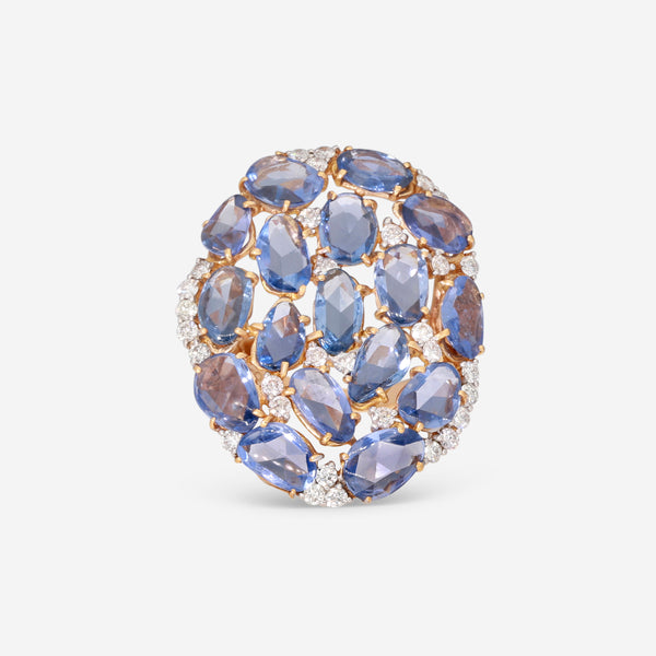 Casato 18K Yellow Gold, Sapphire and Diamond 1.15ct. tw. Cocktail Ring 357857