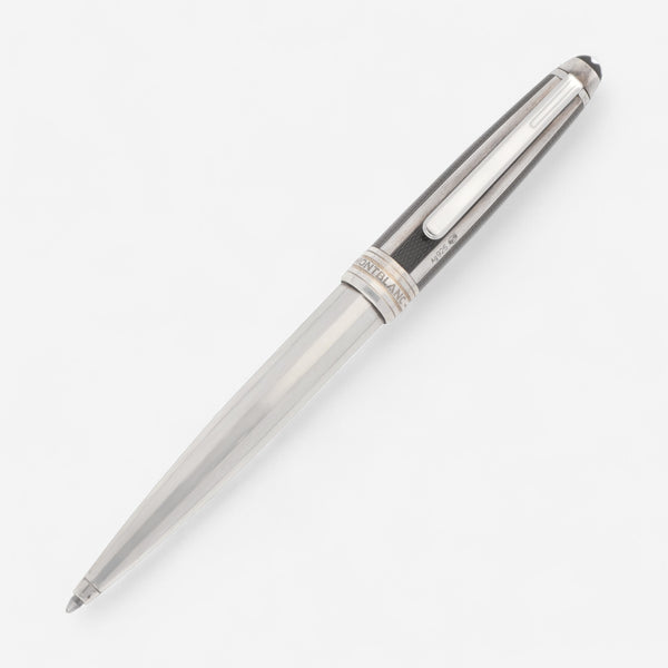 Montblanc Meisterstuck Solitaire Silver Fibre Guilloche Ballpoint Pen 35998