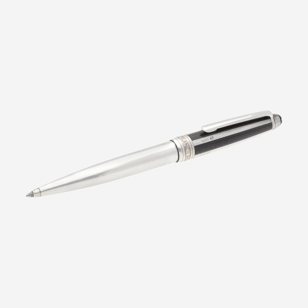Montblanc Meisterstuck Solitaire Silver Fibre Guilloche Ballpoint Pen 35998