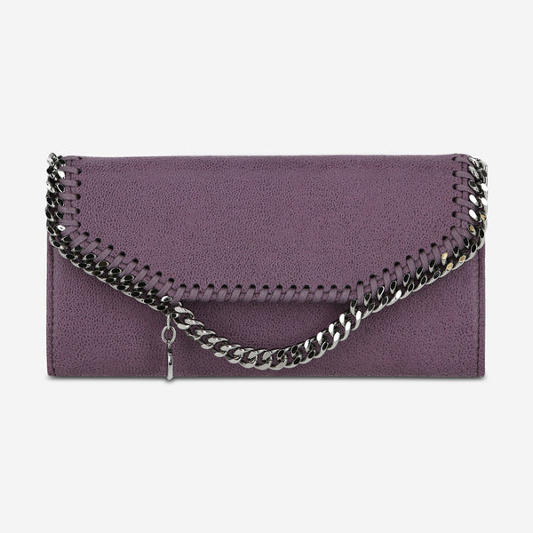 Stella McCartney Falabella Dark Purple Suede Women's Flap Wallet 391835-W9132-5162