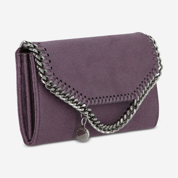 Stella McCartney Falabella Dark Purple Suede Women's Flap Wallet 391835-W9132-5162