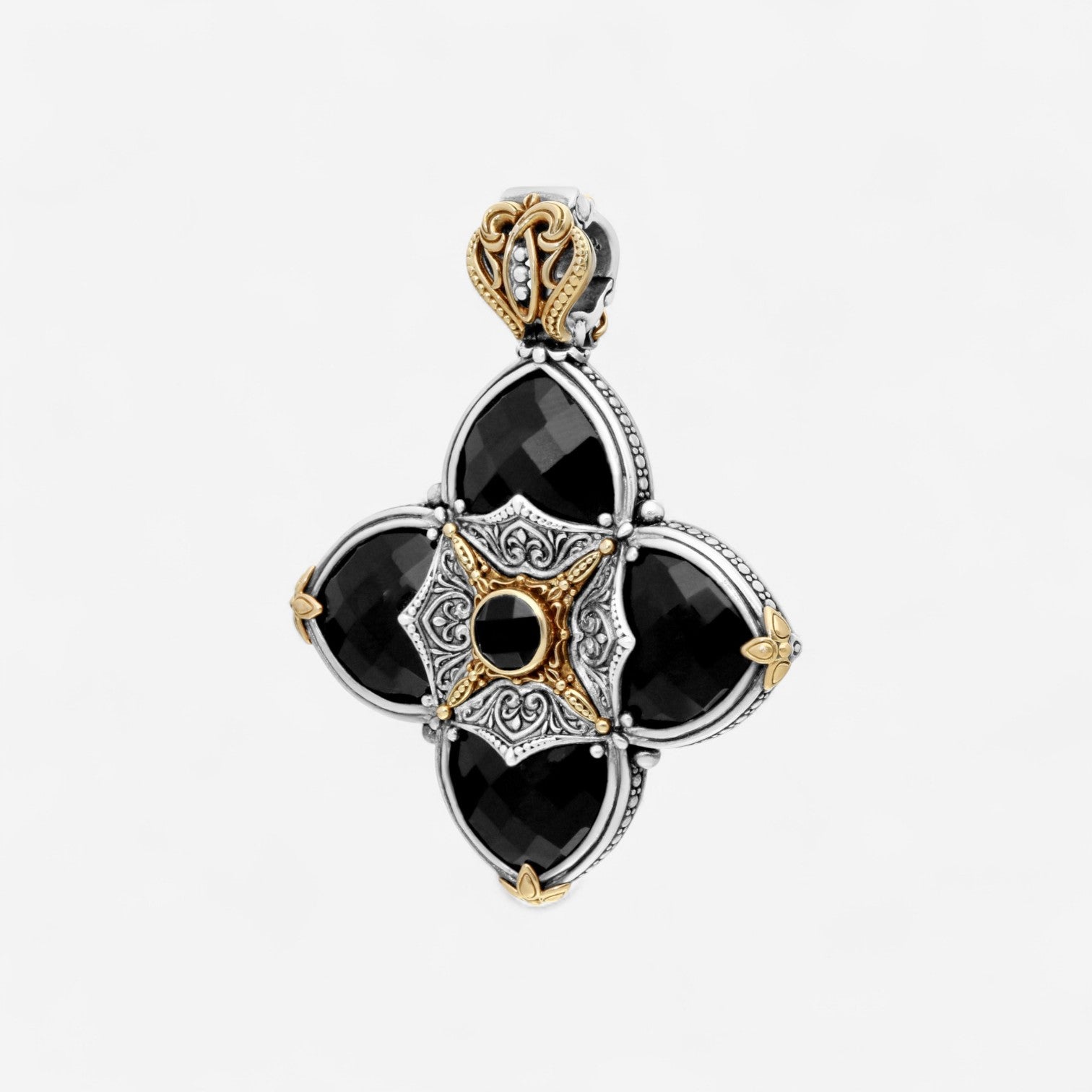Konstantino 18K Yellow Gold & Sterling Silver Onyx Pendant MEMK5114-120-CUT - THE SOLIST