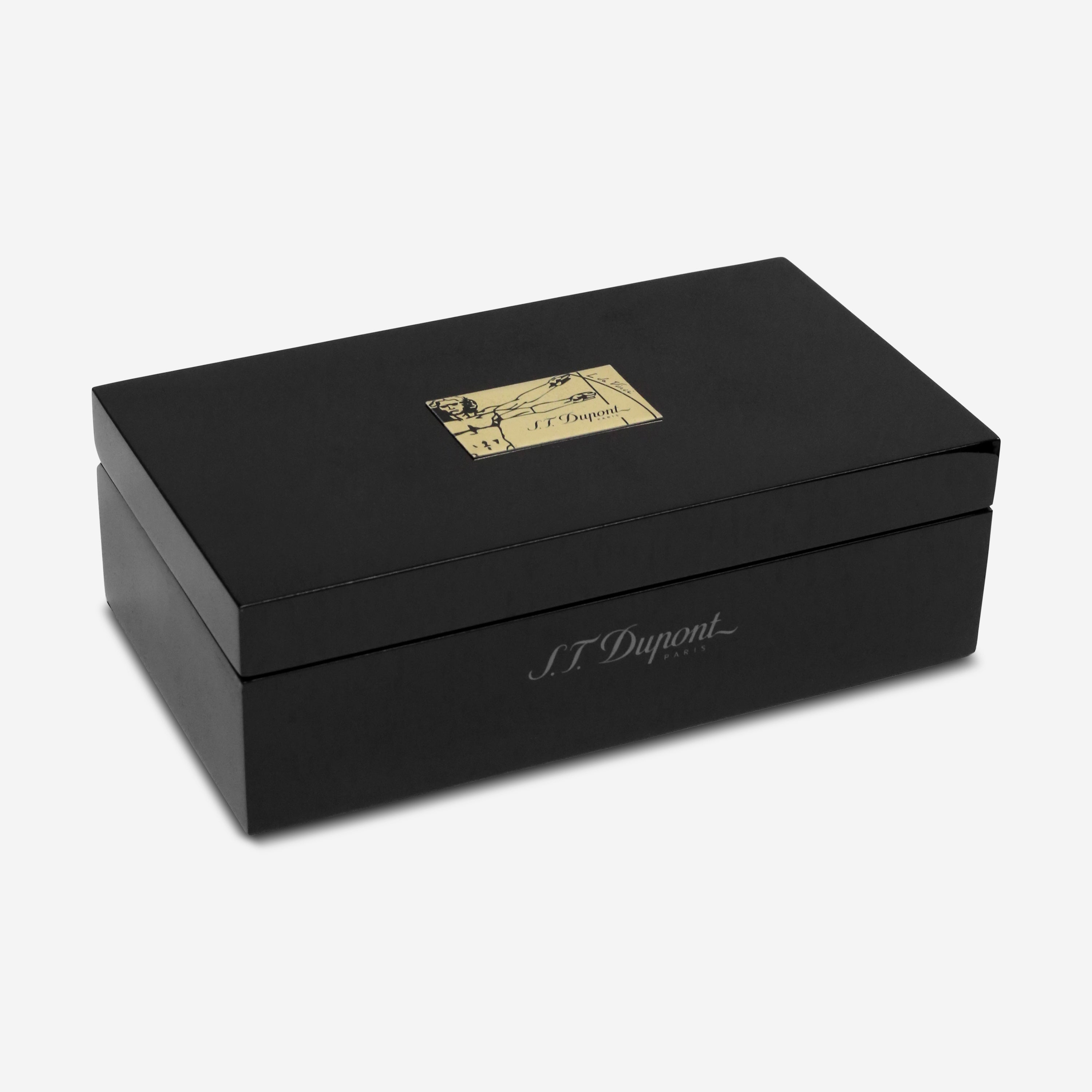 S.T. Dupont Line D Black Vitruvian Man Lacquer & Palladium Premium Fountain Pen (M) 410039L - THE SOLIST