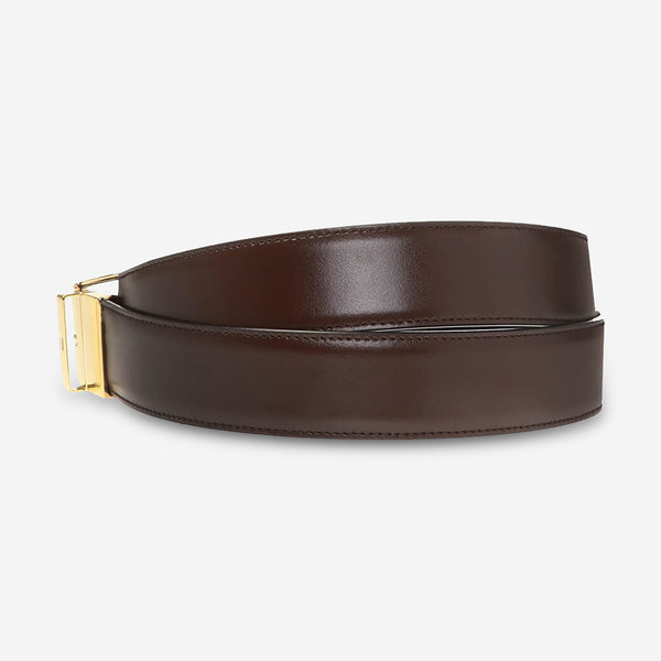 Bally Arkin Men's Chocolate & Black Leather 110cm Belt 6232250