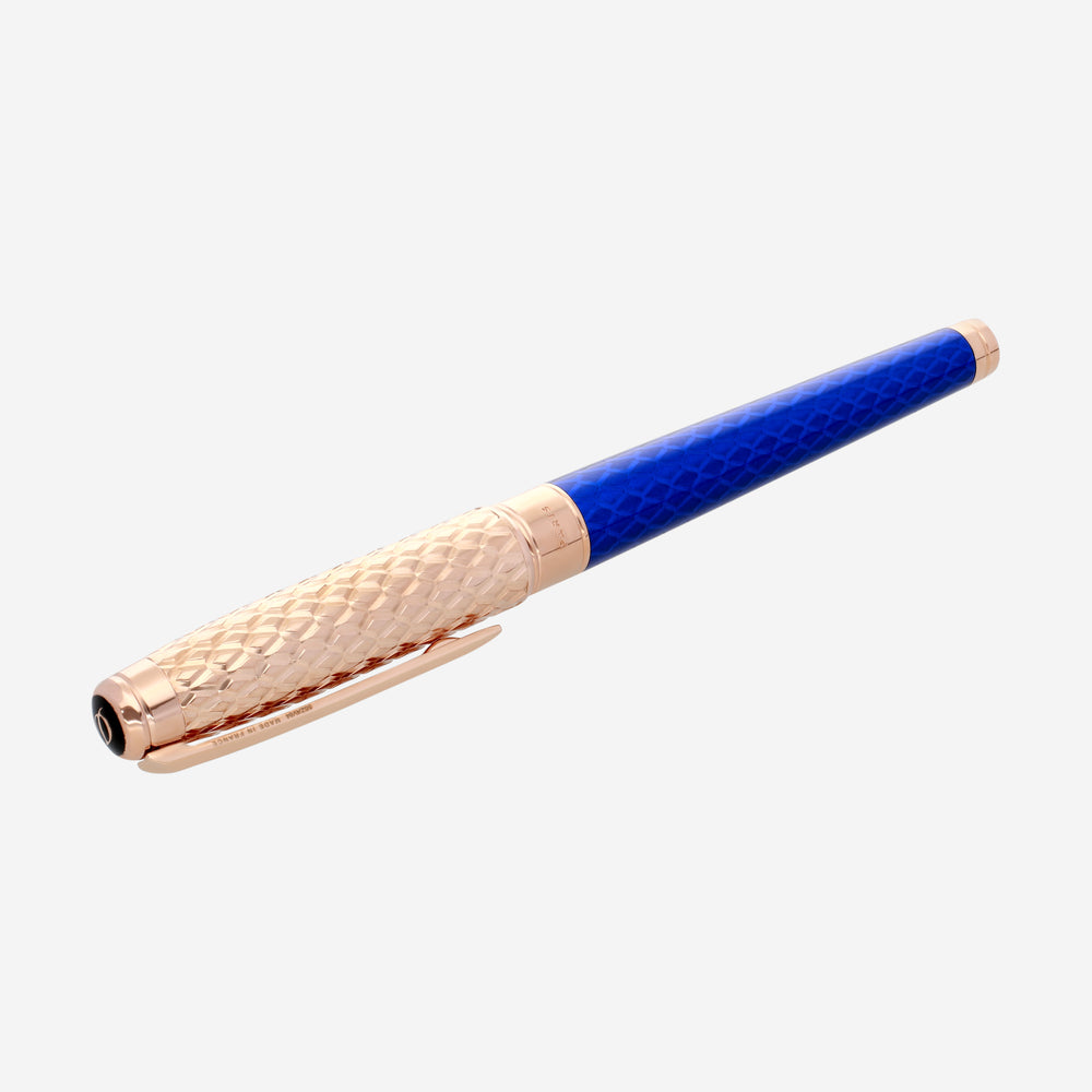 S.T. Dupont Line D Eternity Large Dragon Blue Brass & Rose Gold-Plated Fountain Pen (M) 420030L - THE SOLIST