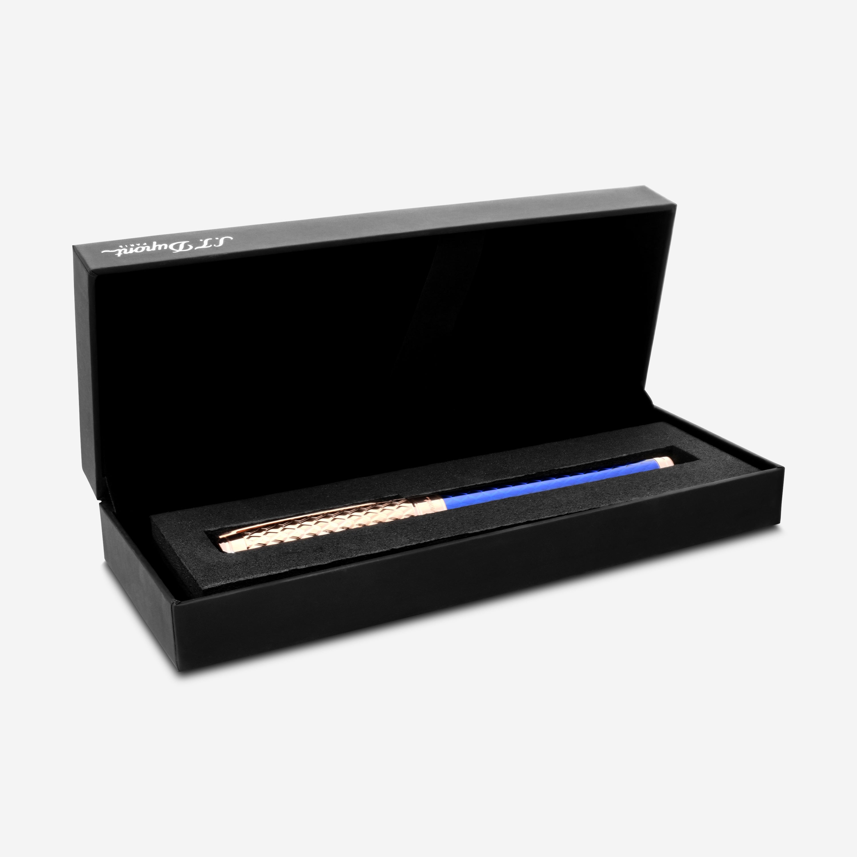 S.T. Dupont Line D Eternity Large Dragon Blue Brass & Rose Gold-Plated Fountain Pen (M) 420030L - THE SOLIST