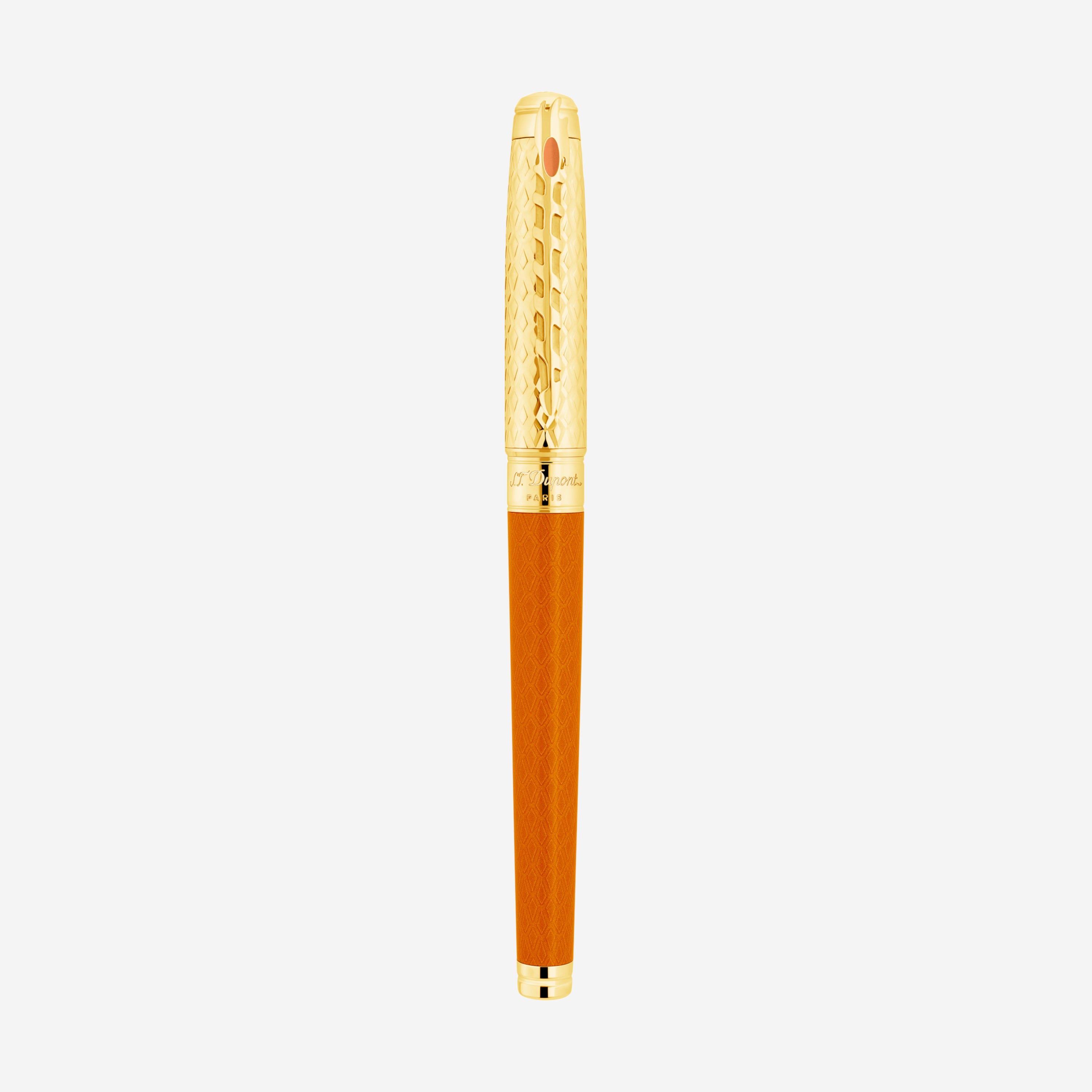 S.T. Dupont Line D Eternity Game of Thrones Fire Orange Yellow Gold Plated & Lacquer Fountain Pen 420037L