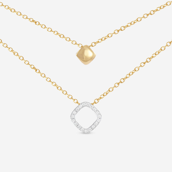 K Di Kuore In And Out 18K Yellow Gold Diamond Necklace 451798