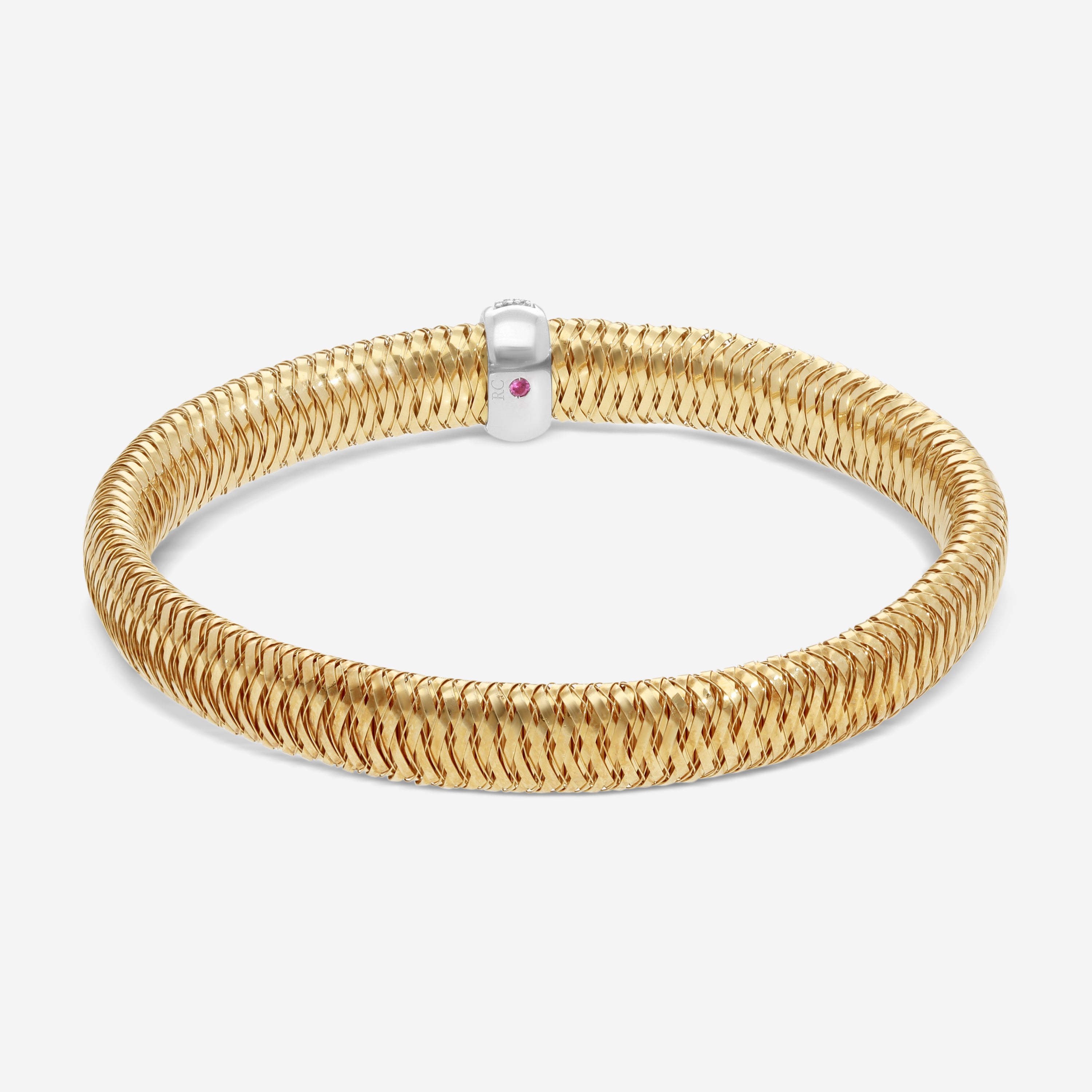 Roberto Coin Primavera 18K Yellow & White Gold Diamond Bangle Bracelet 557716AJBAX0 - THE SOLIST